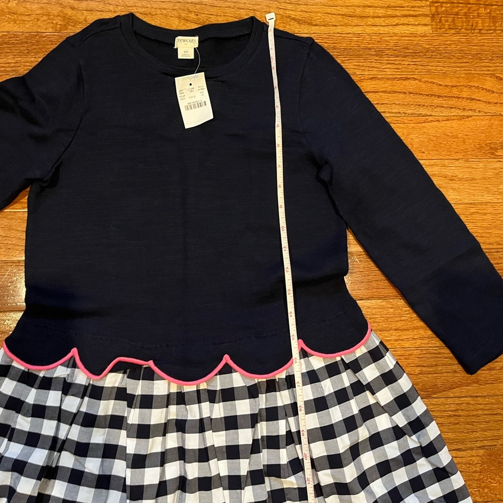 Crewcuts navy, pink and gingham dress size 10, NWT - Picture 11 of 13